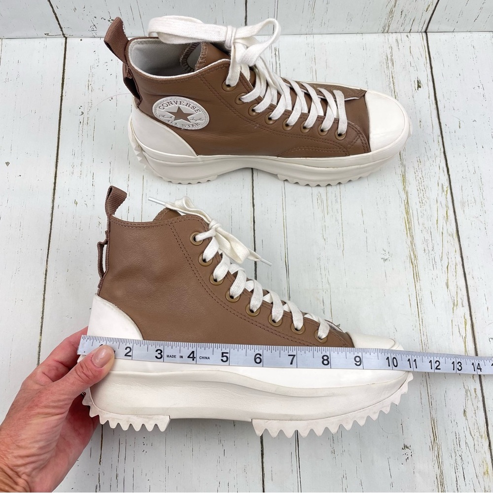 Converse Run Star Hike Chuck Taylor Leather High Top Platform Sneakers. - Picture 12 of 16